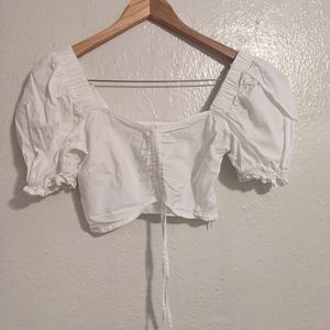 Puff sleeve crop top dirndl top